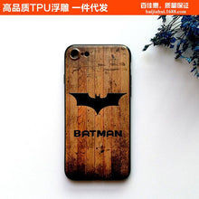 Load image into Gallery viewer, Emboss 3D Wood Grain Phone Case for IPhone XS MAX XR X 8 7 Plus 6 6s Plus Case Superman Back Cover Marvel Superman Spiderman