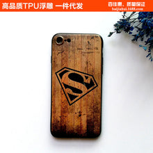Load image into Gallery viewer, Emboss 3D Wood Grain Phone Case for IPhone XS MAX XR X 8 7 Plus 6 6s Plus Case Superman Back Cover Marvel Superman Spiderman