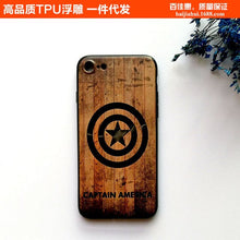 Load image into Gallery viewer, Emboss 3D Wood Grain Phone Case for IPhone XS MAX XR X 8 7 Plus 6 6s Plus Case Superman Back Cover Marvel Superman Spiderman
