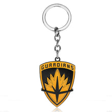 Load image into Gallery viewer, Movie Guardians of the Galaxy Charm Pendant Necklace Metal Keychain Chaveiro Men Women Alloy Key Chains