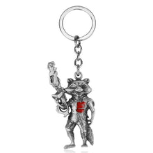 Load image into Gallery viewer, Movie Guardians of the Galaxy Charm Pendant Necklace Metal Keychain Chaveiro Men Women Alloy Key Chains