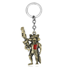 Load image into Gallery viewer, Movie Guardians of the Galaxy Charm Pendant Necklace Metal Keychain Chaveiro Men Women Alloy Key Chains