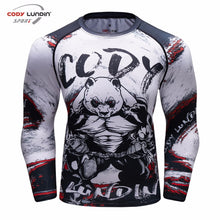 Load image into Gallery viewer, Brand New UFC BJJ MMA Work Out Compression Rashguard T Shirt Men Exercise Panda 3D Fitness Tights Bodybuild