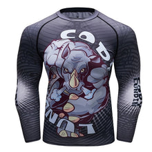 Load image into Gallery viewer, Brand New UFC BJJ MMA Work Out Compression Rashguard T Shirt Men Exercise Panda 3D Fitness Tights Bodybuild