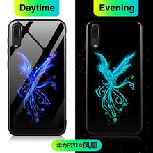 Load image into Gallery viewer, Coque Funda Batman Spiderman Iron Man Tiger Luminous Glass Phone Case For Huawei p20 Pro p10 p20pro p10plus Back Cover Case