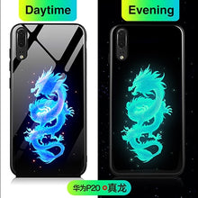 Load image into Gallery viewer, Coque Funda Batman Spiderman Iron Man Tiger Luminous Glass Phone Case For Huawei p20 Pro p10 p20pro p10plus Back Cover Case