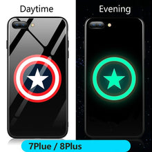 Load image into Gallery viewer, Luxury Luminous Tempered Glass Case For iphone 8 7 6 6s Plus Marvel DC Comics Batman Phone Cover For iphone X Xr Xs Max Coque