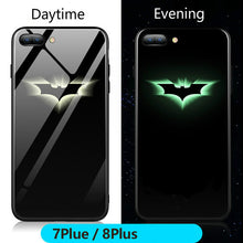Load image into Gallery viewer, Luxury Luminous Tempered Glass Case For iphone 8 7 6 6s Plus Marvel DC Comics Batman Phone Cover For iphone X Xr Xs Max Coque