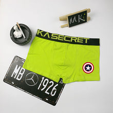 Load image into Gallery viewer, Captain Shield print Men Boxer Underwear combed Cotton Waist Shorts Homme Sexy cartoon Underwear men Brand Boxer Sexy underwear
