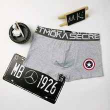 Load image into Gallery viewer, Captain Shield print Men Boxer Underwear combed Cotton Waist Shorts Homme Sexy cartoon Underwear men Brand Boxer Sexy underwear