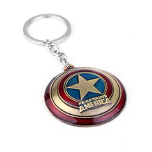 Load image into Gallery viewer, The Avengers Captain America Keychain Superhero Star Shield Pendant Keyring Car Key Chain Accessories Batman Marvel Key Chains