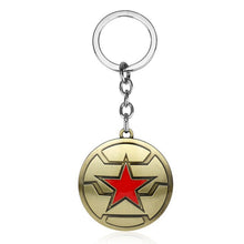 Load image into Gallery viewer, The Avengers Captain America Keychain Superhero Star Shield Pendant Keyring Car Key Chain Accessories Batman Marvel Key Chains