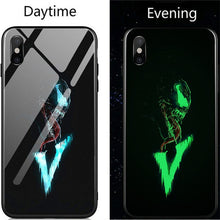 Load image into Gallery viewer, Luxury Luminous Tempered Glass Case For iphone 8 7 6 6s Plus Marvel DC Comics Batman Phone Cover For iphone X Xr Xs Max Coque
