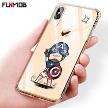 Load image into Gallery viewer, Marvel Cartoon Patterned Phone Case Iron Man Soft TPU Transparent Anti-knock Phone Back Cover Case For iPhone X XR XS Max Coque