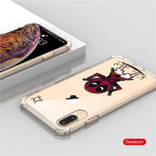 Load image into Gallery viewer, Marvel Cartoon Patterned Phone Case Iron Man Soft TPU Transparent Anti-knock Phone Back Cover Case For iPhone X XR XS Max Coque