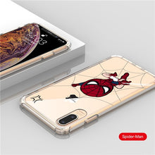 Load image into Gallery viewer, Marvel Cartoon Patterned Phone Case Iron Man Soft TPU Transparent Anti-knock Phone Back Cover Case For iPhone X XR XS Max Coque