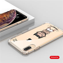 Load image into Gallery viewer, Marvel Cartoon Patterned Phone Case Iron Man Soft TPU Transparent Anti-knock Phone Back Cover Case For iPhone X XR XS Max Coque