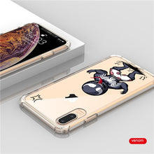 Load image into Gallery viewer, Marvel Cartoon Patterned Phone Case Iron Man Soft TPU Transparent Anti-knock Phone Back Cover Case For iPhone X XR XS Max Coque