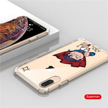 Load image into Gallery viewer, Marvel Cartoon Patterned Phone Case Iron Man Soft TPU Transparent Anti-knock Phone Back Cover Case For iPhone X XR XS Max Coque