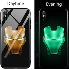 Load image into Gallery viewer, Luxury Luminous Tempered Glass Case For iphone 8 7 6 6s Plus Marvel DC Comics Batman Phone Cover For iphone X Xr Xs Max Coque