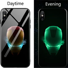 Load image into Gallery viewer, Luxury Luminous Tempered Glass Case For iphone 8 7 6 6s Plus Marvel DC Comics Batman Phone Cover For iphone X Xr Xs Max Coque