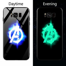 Load image into Gallery viewer, Marvel Captain America Luminous Glass Phone Case For Samsung Galaxy Note 8 9 s8 s9 s10 Plus Avengers Back Cover Fundas Coque