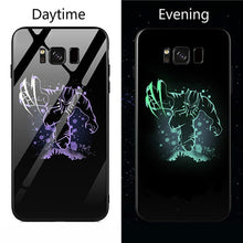 Load image into Gallery viewer, Marvel Captain America Luminous Glass Phone Case For Samsung Galaxy Note 8 9 s8 s9 s10 Plus Avengers Back Cover Fundas Coque