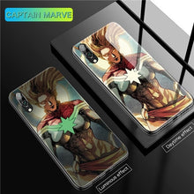 Load image into Gallery viewer, Luminous Tempered Glass Case Captain America Marvel Batman Iron Man Back Cover For Huawei P10 Plus P20 Pro P30 Pro Avengers Case