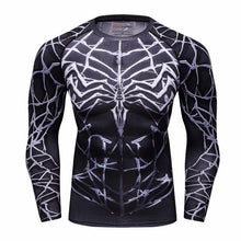 Load image into Gallery viewer, Black Men's T-shirt New Miracle Spider-Man 3D Print Compression Tights MMA Men's Fitness Bodybuilding