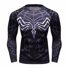 Load image into Gallery viewer, Black Men's T-shirt New Miracle Spider-Man 3D Print Compression Tights MMA Men's Fitness Bodybuilding