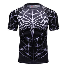 Load image into Gallery viewer, Black Men's T-shirt New Miracle Spider-Man 3D Print Compression Tights MMA Men's Fitness Bodybuilding