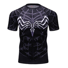 Load image into Gallery viewer, Black Men's T-shirt New Miracle Spider-Man 3D Print Compression Tights MMA Men's Fitness Bodybuilding