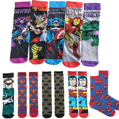 Avengers cartoon socks Batman superman Joker