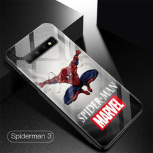Load image into Gallery viewer, Marvel Spiderman Tempered Glass Phone Case For Samsung Galaxy S8 S9 S10 e 5G Plus Note 8 9 Luxury Avengers Cover Funda Coque