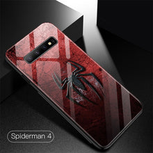 Load image into Gallery viewer, Marvel Spiderman Tempered Glass Phone Case For Samsung Galaxy S8 S9 S10 e 5G Plus Note 8 9 Luxury Avengers Cover Funda Coque