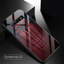 Load image into Gallery viewer, Marvel Spiderman Tempered Glass Phone Case For Samsung Galaxy S8 S9 S10 e 5G Plus Note 8 9 Luxury Avengers Cover Funda Coque