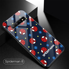Load image into Gallery viewer, Marvel Spiderman Tempered Glass Phone Case For Samsung Galaxy S8 S9 S10 e 5G Plus Note 8 9 Luxury Avengers Cover Funda Coque